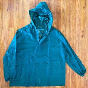 Vintage Stearns Green Rain Slicker Nylon Rain Jacket Coat - Mens Size XL